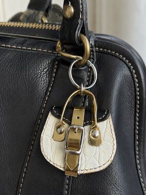 Genuine Leather Bag Charm Keychain- Bought from Italy!